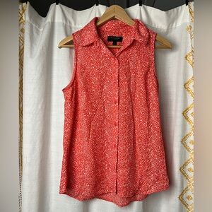 BANANA REPUBLIC Red Sleeveless Blouse